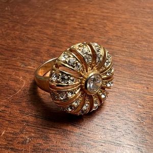 Rare vintage J.Crew crystal embellished cocktail ring